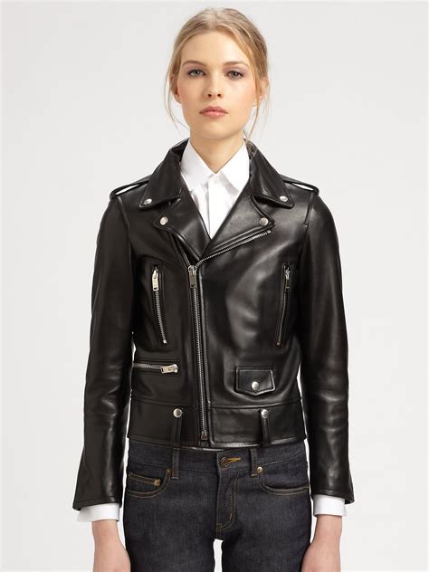 ysl leather moto jacket|yves saint laurent leather jacket.